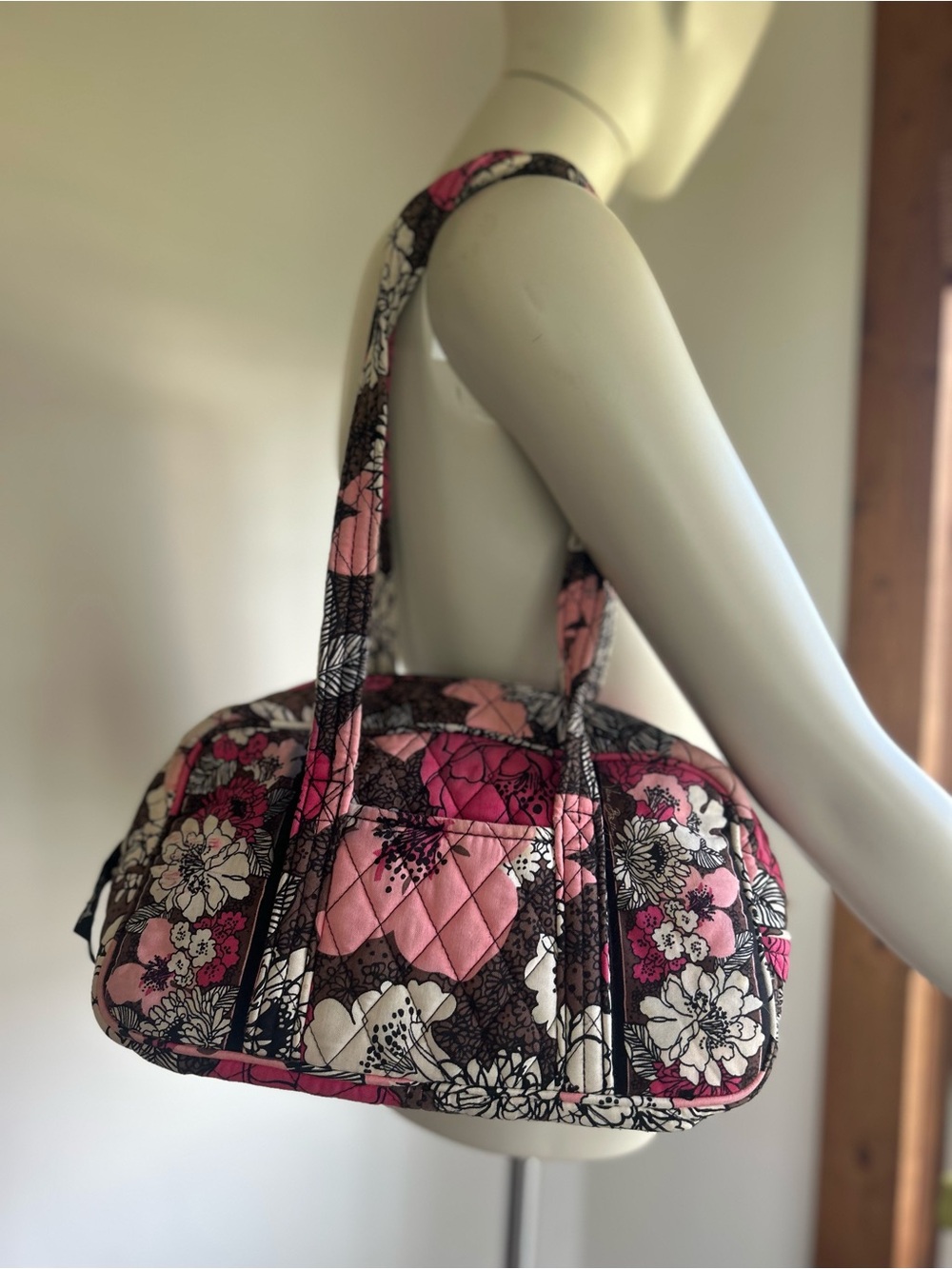 Vera Bradley Quilted Floral Crossbody Bag in Pink